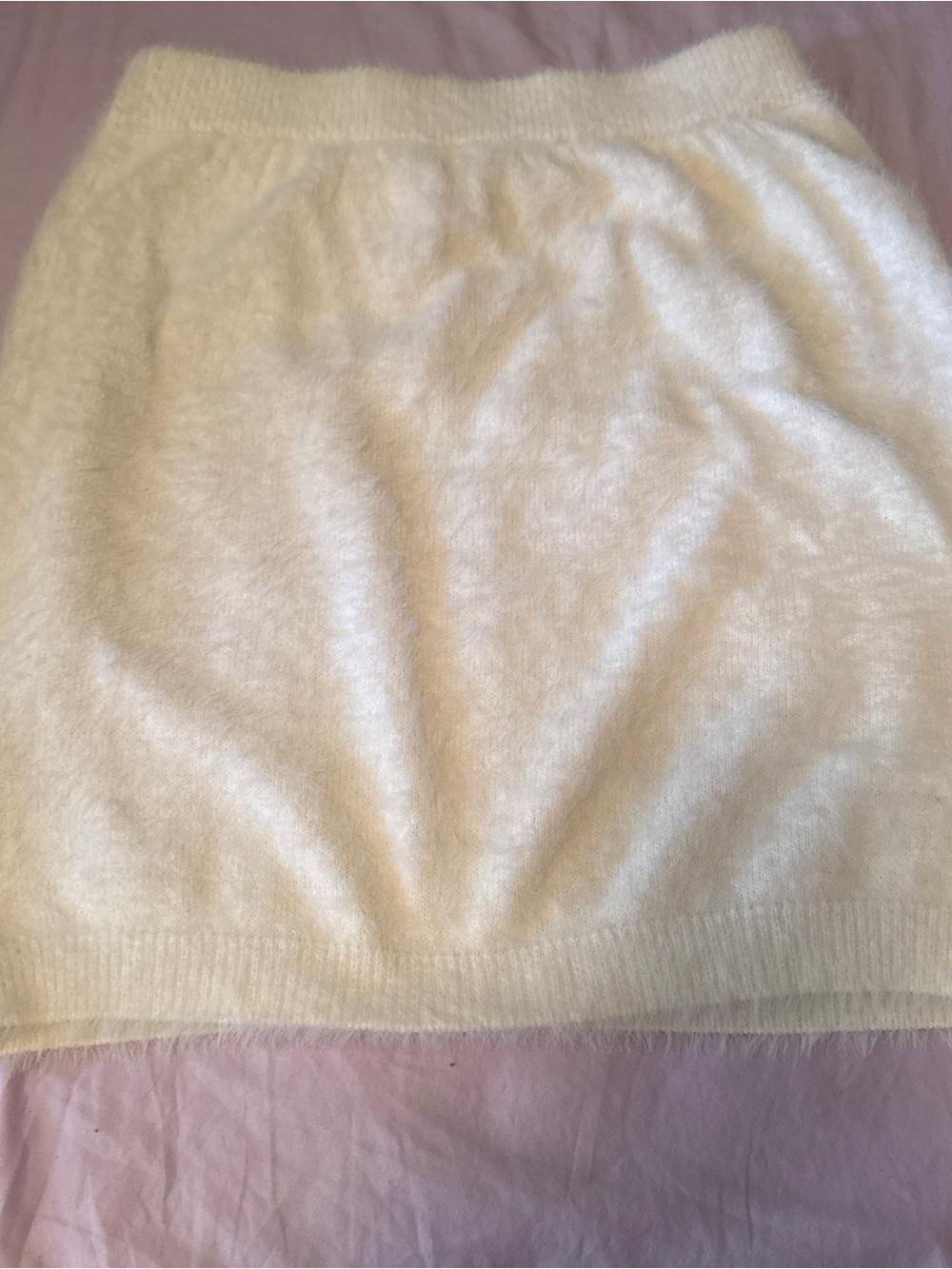 Meshki Soft Ivory Fuzzy Knit Skirt